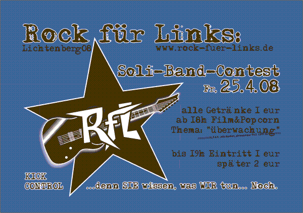 Rock für Links - Soli-Band-Contest 25.04.2008 Auch gut, Death on stairs, Geckojuice und Subroad